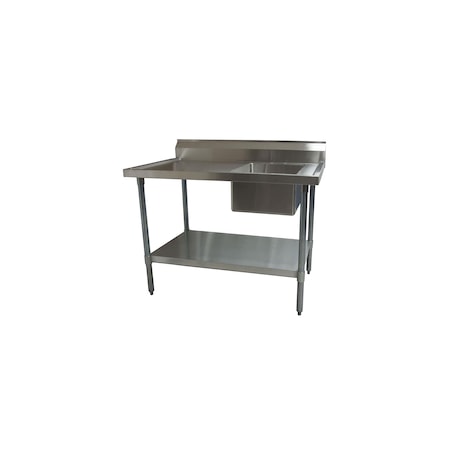 Bk Resources Prep Table 16 in x 20 in, 1, 2, Free Standing, Stainless Steel BKMPT-3072S-R